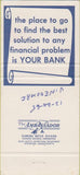 Matchbook Cover - Third National Bank Springfield MA 30 Strike