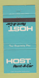 Matchbook Cover - Host Rent A Car 30 Strike