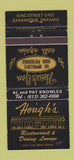 Matchbook Cover - Hough's Restaurant Gananogque ON WEAR 30 Strike