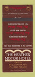 Matchbook Cover - Heather Motor Hotel Stellarton NS 30 Strike