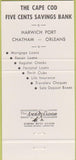 Matchbook Cover - Cape Cod Five Cents Bank Chatham MA 30 Strike