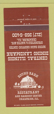 Matchbook Cover - Round Barn Restaurant Champaign IL 30 Strike