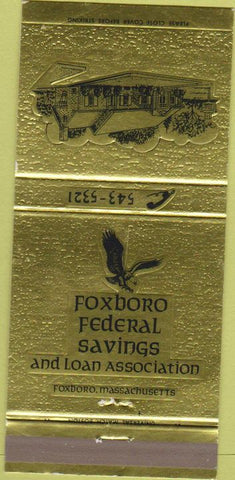 Matchbook Cover - Foxboro Federal Savings MA 30 Strike