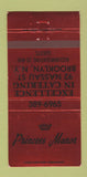 Matchbook Cover - Princess Manor Brooklyn NY 30 Strike