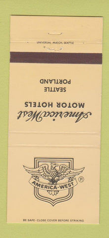 Matchbook Cover - America West Motor Hotels Seattle WA Portland OR 30 Strike
