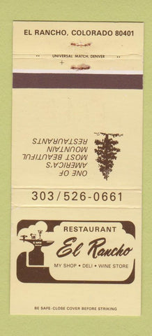 Matchbook Cover - Restaurant El Rancho El Rancho Colorado 30 Strike