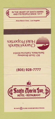 Matchbook Cover - Santa Maria Inn CA 30 Strike