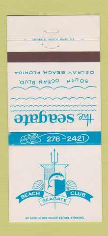 Matchbook Cover - The Seagate Beach Club Delray Beach FL 30 Strike