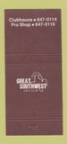 Matchbook Cover - Great Southwest Golf Club Grand Prairie TX 30 Strike