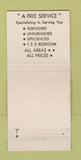 Matchbook Cover - Ginnie Scott Apartment Rentals Service 30 Strike