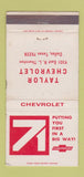Matchbook Cover - 1971 Chevrolet Taylor Dallas TX WORN 30 Strike
