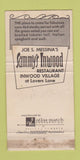 Matchbook Cover Joe Messina's Sammy's Inwood Restaurant Dallas TX WORN 30 Strike