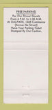 Matchbook Cover - Copper Cow Dallas TX  30 Strike