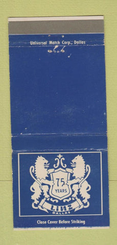 Matchbook Cover - Linz Dallas TX 75th Jewelry WEAR 30 Strike