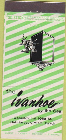 Matchbook Cover - The Ivanhoe by the Sea Bal Harbour Miami Beach FL 30 Stick