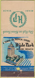 Matchbook Cover - Hyde Park Miami Beach Hotel WORN 21 Stick Feature