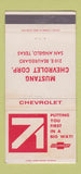 Matchbook Cover - 1971 Chevrolet Mustang San Angelo TX WEAR 30 Strike