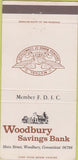 Matchbook Cover - Woodbury Savings Bank Woodbury CT 30 Strike