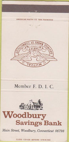 Matchbook Cover - Woodbury Savings Bank Woodbury CT 30 Strike