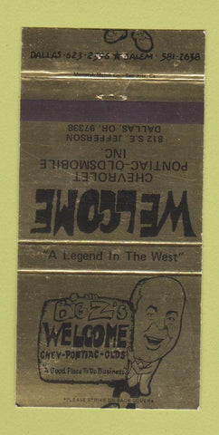 Matchbook Cover - Big Z's Chevrolet Pontiac Oldsmobile Dallas OR 30 Strike