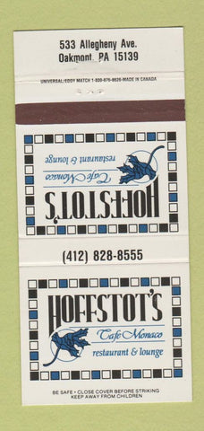 Matchbook Cover - Hoffstot's Cafe Monaco Oakmont PA 30 Strike