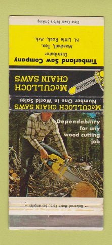 Matchbook Cover - McCulloch Chain Saws North Little Rock AR WEAR 30 Strike