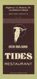 Matchbook Cover - Tides Restaurant Buxton NC 30 Strike