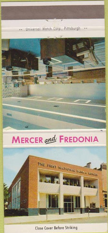 Matchbook Cover - First National Bank Mercer PA 30 Strike