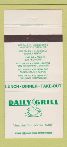 Matchbook Cover - Daily Grill Los Angeles Newport Beach Encino CA 30 Strike