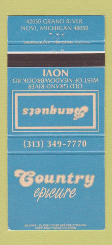 Matchbook Cover - Country Epicure Novi MI 30 Strike