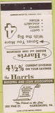 Matchbook Cover - Harris Building Loan Harrisburg PA 30 Strike