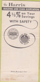 Matchbook Cover - Harris Building Loan Harrisburg PA 30 Strike