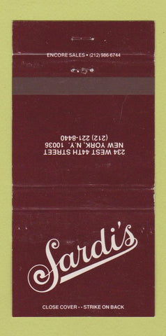 Matchbook Cover - Sardi's New York City WEAR 30 Strike