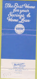 Matchbook Cover - Home Federal Savings Loan Sioux Falls SD 30 Strike