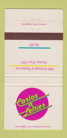 Matchbook Cover - Carlos n Lefties Houston TX 30 Strike