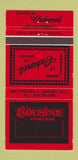 Matchbook Cover - Ma Cousine Piano Bar Granby QC 30 Strike