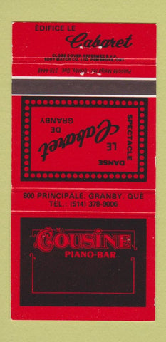 Matchbook Cover - Ma Cousine Piano Bar Granby QC 30 Strike