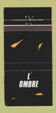 Matchbook Cover - L Ombre Le Dancing Wave QC 30 Strike