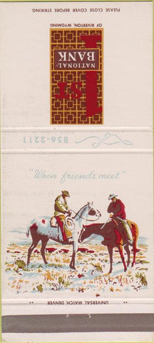 Matchbook Cover - 1st National Bank of Riverton WY 30 Strike