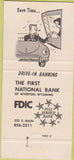 Matchbook Cover - 1st National Bank of Riverton WY 30 Strike