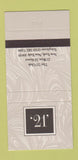 Matchbook Cover - The 21 Club New York City 30 Strike