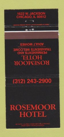 Matchbook Cover - Rosemoor Hotel Chicago IL Porn Movies 30 Strike