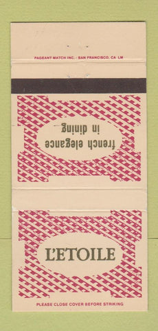 Matchbook Cover - L'Etoile French Restaurant San Francisco CA 30 Strike