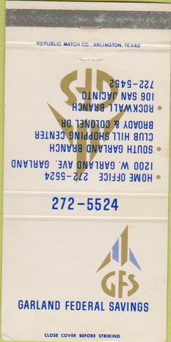 Matchbook Cover - Garland Federal Savings San Jacinto 30 Strike