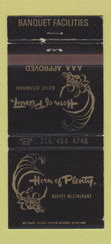 Matchbook Cover - Horn of Plenty Restaurant Belden Village OH WEAR 30 Strike