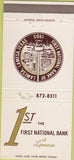 Matchbook Cover - First National Bank of Lamesa TX 30 Strike
