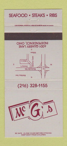 Matchbook Cover - Mc G's Restaurant Independence OH 30 Strike
