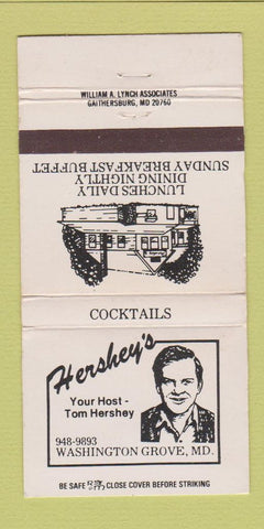 Matchbook Cover - Hershey's Washington Grove MD restaurant WEAR 30 Strike