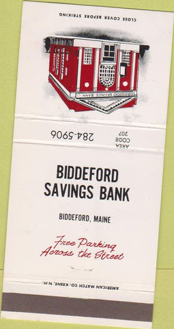 Matchbook Cover - Biddeford Savings Bank Biddeford ME 30 Strike