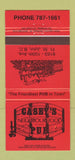 Matchbook Cover - Casey's Neighbourhood Pub Fort St John BC train 30 Strike